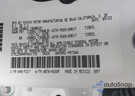 2023 Toyota Tacoma Trd Sport from USA, damaged, VIN 3TMCZ5AN4PM641735
